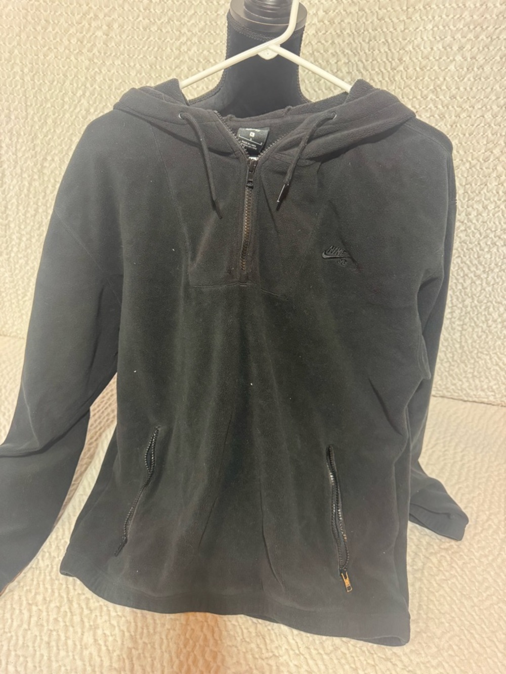 Nike Black Zip-Neck Hooded Sweatshirt